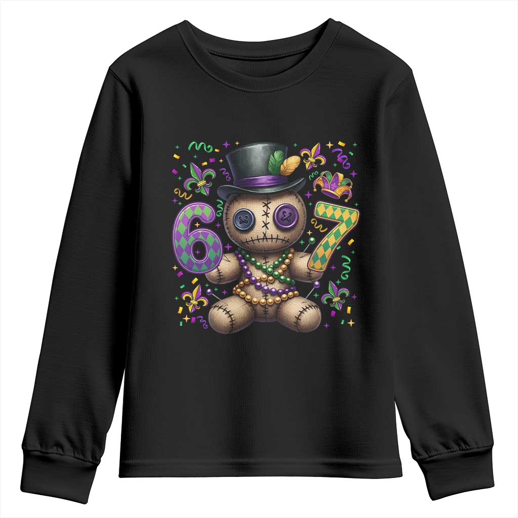 Funny Mardi Gras 67 Voodoo Doll Youth Sweatshirt Fat Tuesday Six Seven Meme