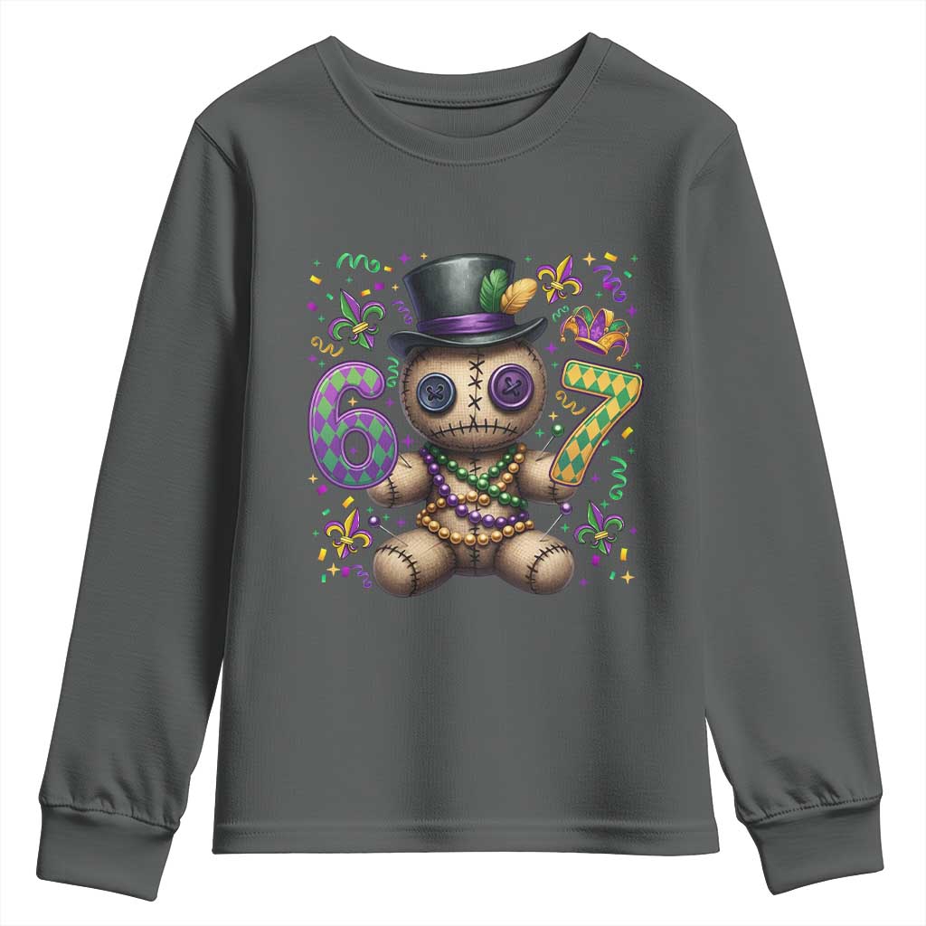 Funny Mardi Gras 67 Voodoo Doll Youth Sweatshirt Fat Tuesday Six Seven Meme