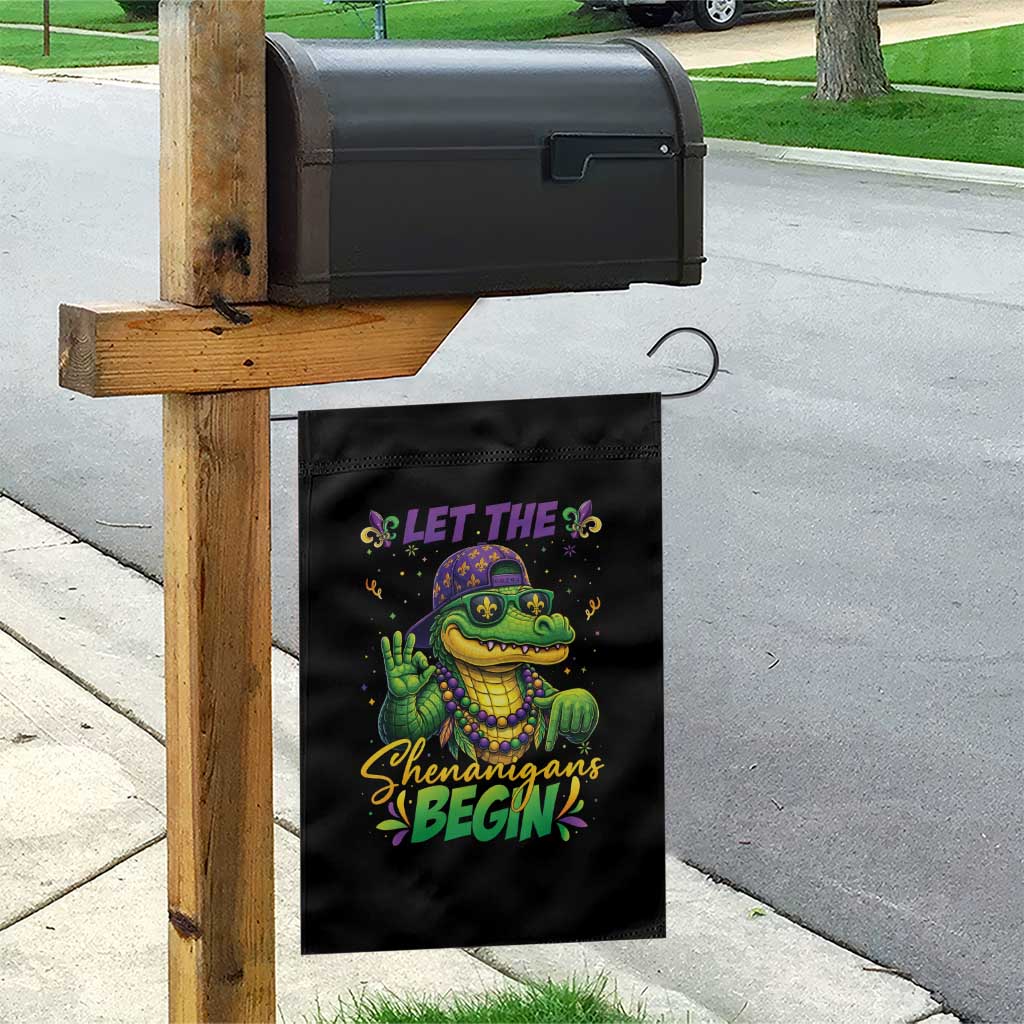 Let The Shenanigans Begin Mardi Gras 67 Meme Garden Flag Funny Alligator Mardigator Six Seven