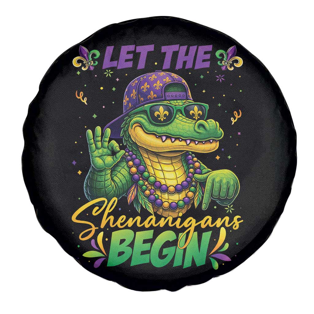 Let The Shenanigans Begin Mardi Gras 67 Meme Spare Tire Cover Funny Alligator Mardigator Six Seven