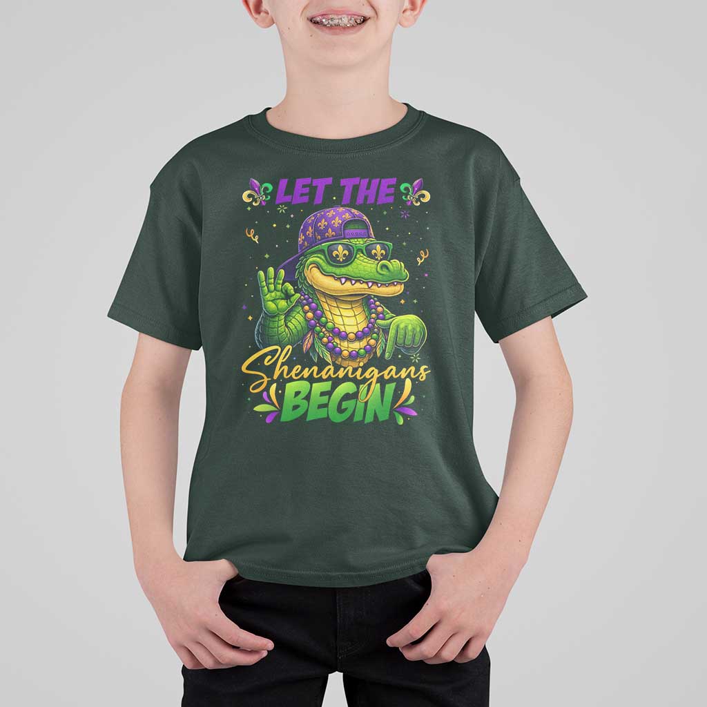 Let The Shenanigans Begin Mardi Gras 67 Meme T Shirt For Kid Funny Alligator Mardigator Six Seven