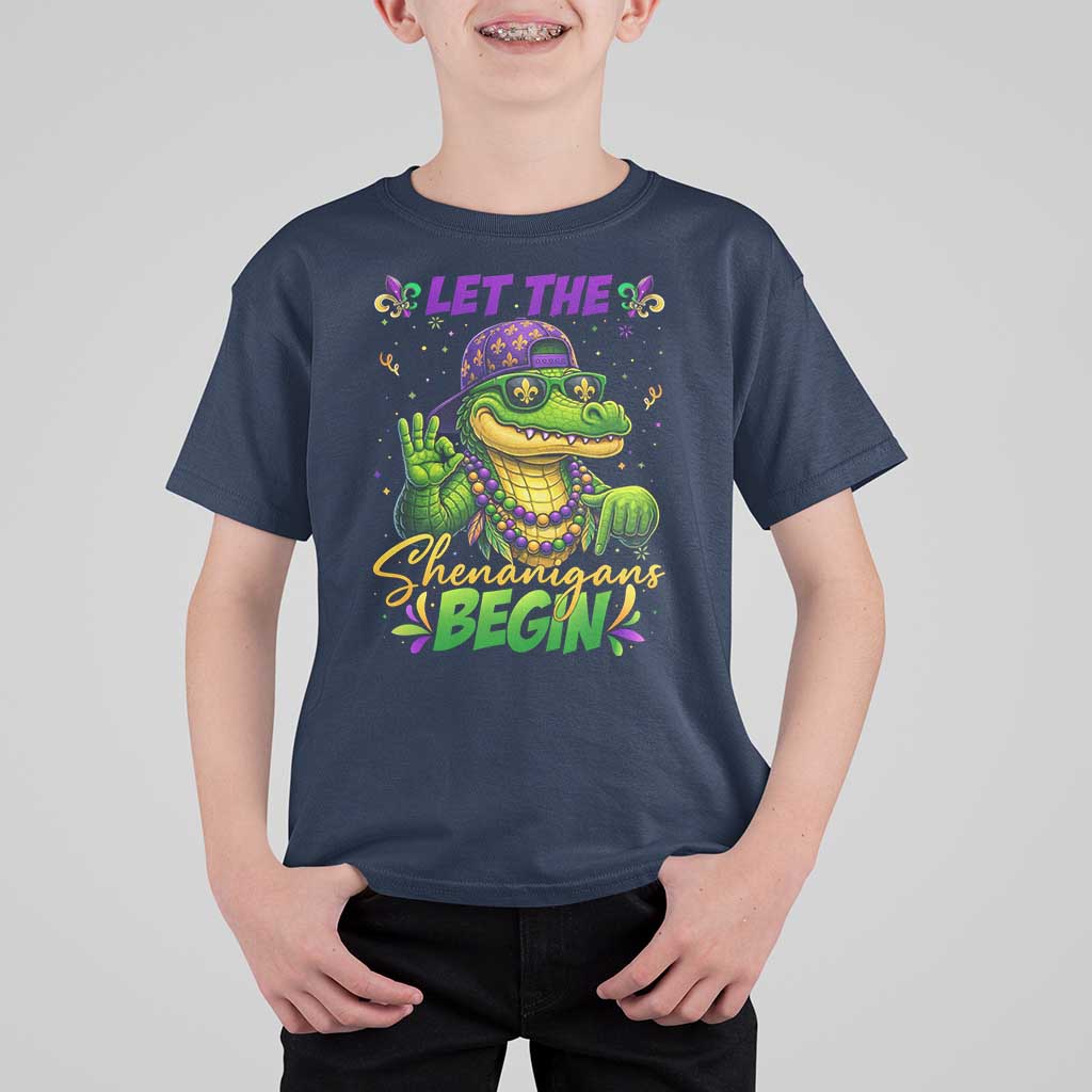 Let The Shenanigans Begin Mardi Gras 67 Meme T Shirt For Kid Funny Alligator Mardigator Six Seven