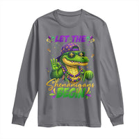 Let The Shenanigans Begin Mardi Gras 67 Meme Long Sleeve Shirt Funny Alligator Mardigator Six Seven