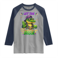 Let The Shenanigans Begin Mardi Gras 67 Meme Raglan Shirt Funny Alligator Mardigator Six Seven