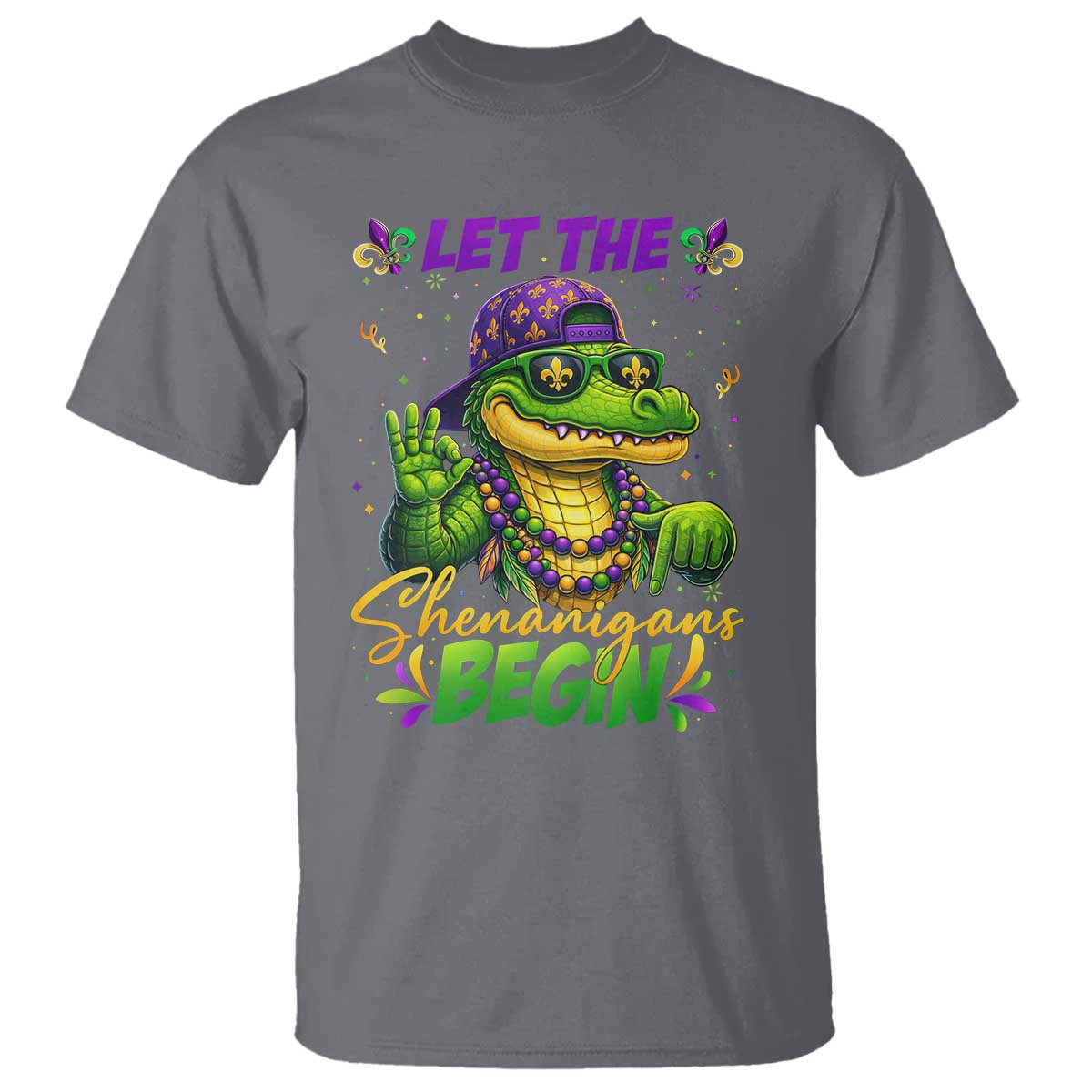 Let The Shenanigans Begin Mardi Gras 67 Meme T Shirt Funny Alligator Mardigator Six Seven