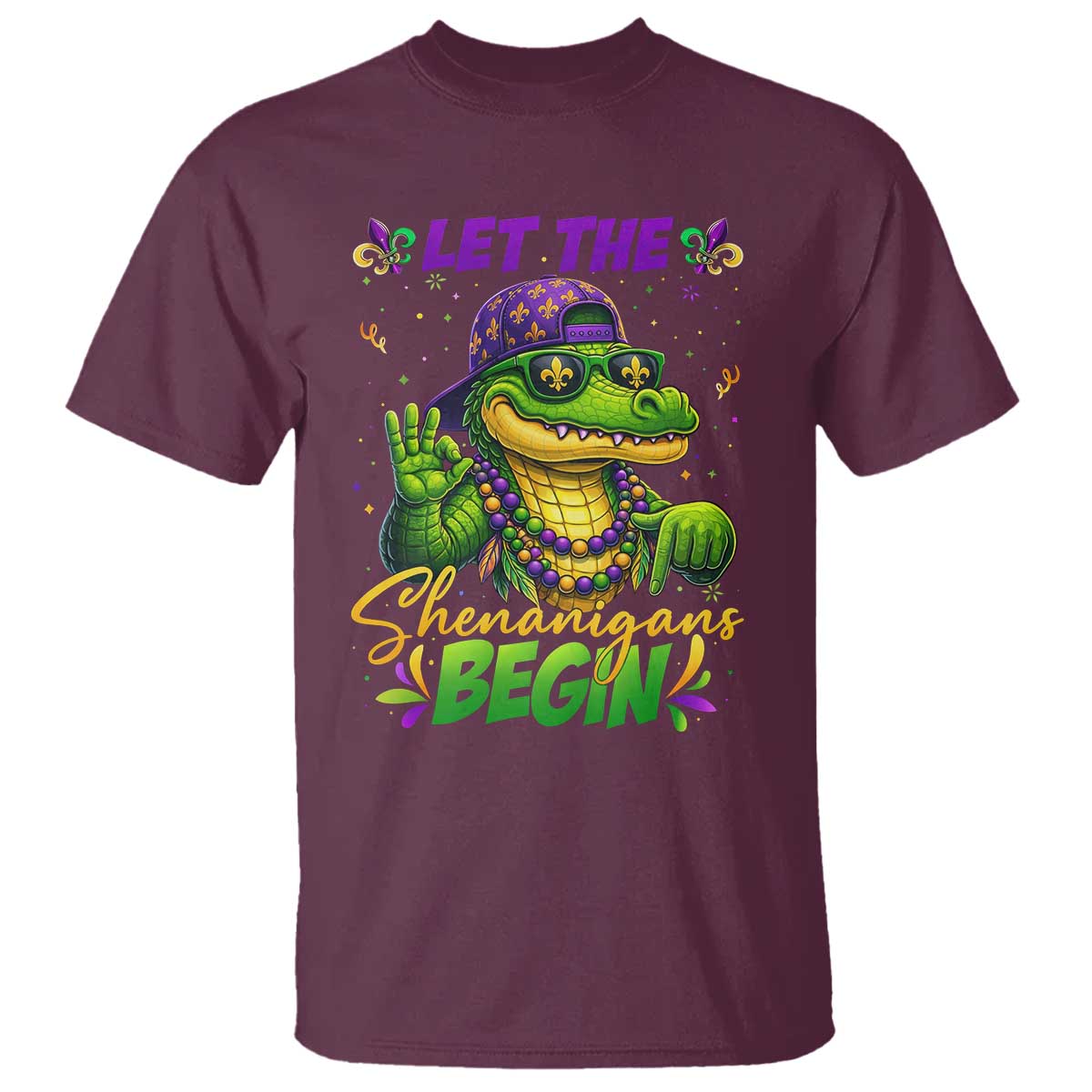 Let The Shenanigans Begin Mardi Gras 67 Meme T Shirt Funny Alligator Mardigator Six Seven
