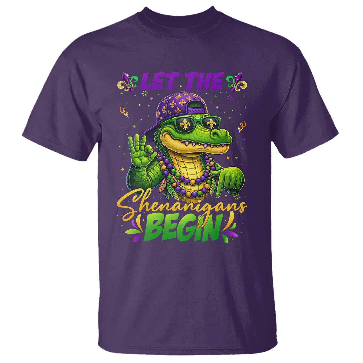 Let The Shenanigans Begin Mardi Gras 67 Meme T Shirt Funny Alligator Mardigator Six Seven