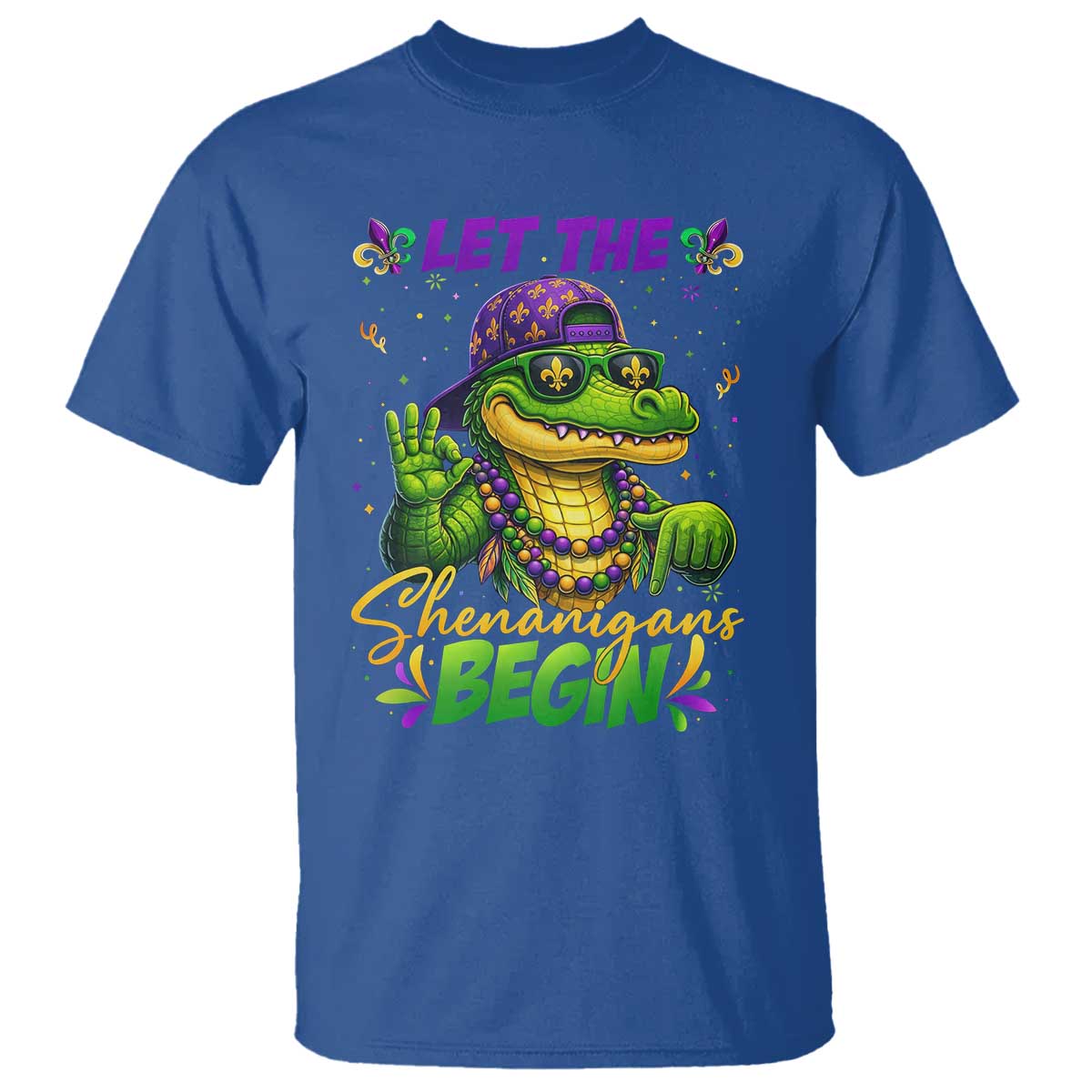 Let The Shenanigans Begin Mardi Gras 67 Meme T Shirt Funny Alligator Mardigator Six Seven
