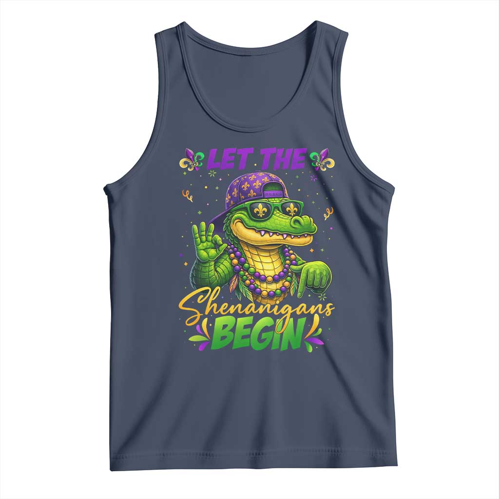 Let The Shenanigans Begin Mardi Gras 67 Meme Tank Top Funny Alligator Mardigator Six Seven