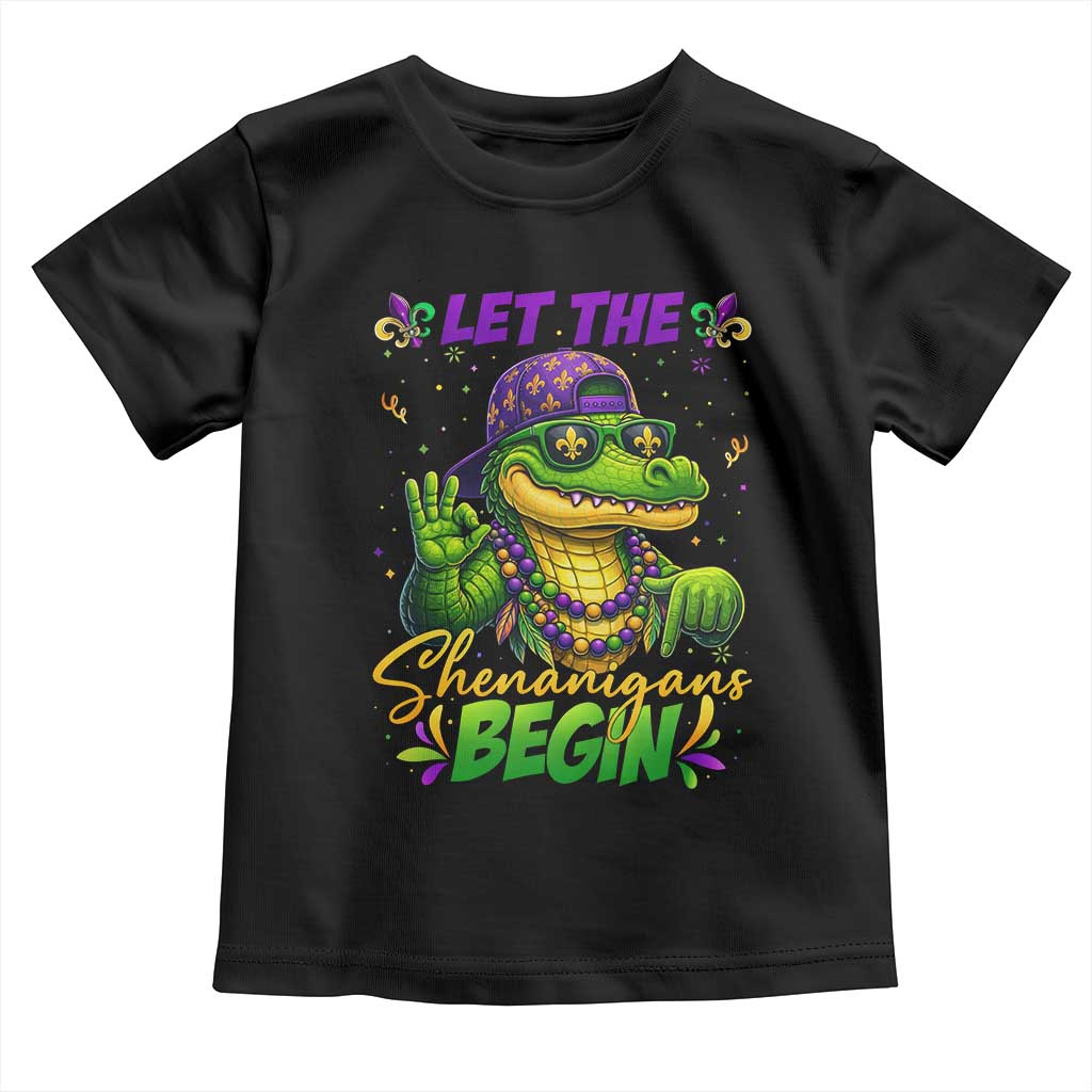 Let The Shenanigans Begin Mardi Gras 67 Meme Toddler T Shirt Funny Alligator Mardigator Six Seven