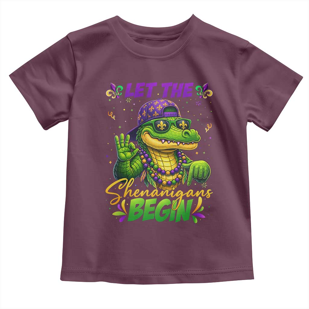 Let The Shenanigans Begin Mardi Gras 67 Meme Toddler T Shirt Funny Alligator Mardigator Six Seven