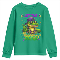 Let The Shenanigans Begin Mardi Gras 67 Meme Youth Sweatshirt Funny Alligator Mardigator Six Seven