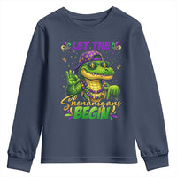 Let The Shenanigans Begin Mardi Gras 67 Meme Youth Sweatshirt Funny Alligator Mardigator Six Seven