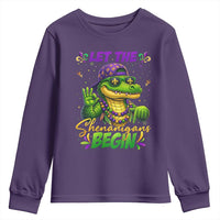 Let The Shenanigans Begin Mardi Gras 67 Meme Youth Sweatshirt Funny Alligator Mardigator Six Seven