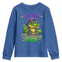 Let The Shenanigans Begin Mardi Gras 67 Meme Youth Sweatshirt Funny Alligator Mardigator Six Seven