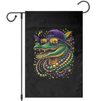 Mardigator Mardi Gras Alligator Carnival Beads Garden Flag