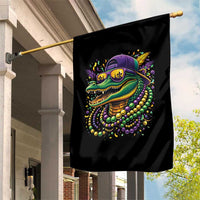 Mardigator Mardi Gras Alligator Carnival Beads Garden Flag