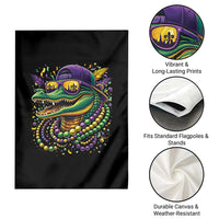 Mardigator Mardi Gras Alligator Carnival Beads Garden Flag
