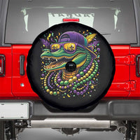 Mardigator Mardi Gras Alligator Carnival Beads Spare Tire Cover