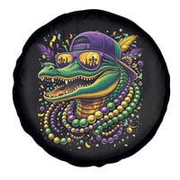 Mardigator Mardi Gras Alligator Carnival Beads Spare Tire Cover