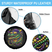 Mardigator Mardi Gras Alligator Carnival Beads Spare Tire Cover