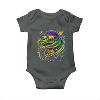 Mardigator Mardi Gras Alligator Carnival Beads Baby Onesie