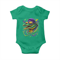 Mardigator Mardi Gras Alligator Carnival Beads Baby Onesie