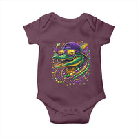 Mardigator Mardi Gras Alligator Carnival Beads Baby Onesie