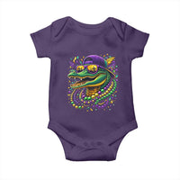 Mardigator Mardi Gras Alligator Carnival Beads Baby Onesie