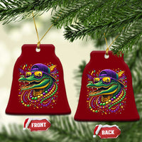 Mardigator Mardi Gras Alligator Carnival Beads Ceramic Ornament