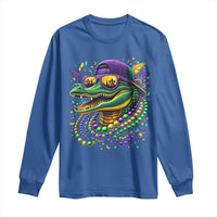Mardigator Mardi Gras Alligator Carnival Beads Long Sleeve Shirt