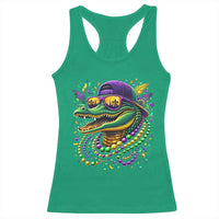 Mardigator Mardi Gras Alligator Carnival Beads Racerback Tank Top