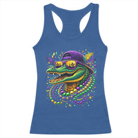 Mardigator Mardi Gras Alligator Carnival Beads Racerback Tank Top