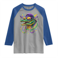 Mardigator Mardi Gras Alligator Carnival Beads Raglan Shirt