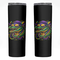 Mardigator Mardi Gras Alligator Carnival Beads Skinny Tumbler