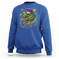 Mardigator Mardi Gras Alligator Carnival Beads Sweatshirt