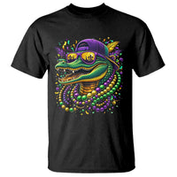 Mardigator Mardi Gras Alligator Carnival Beads T Shirt