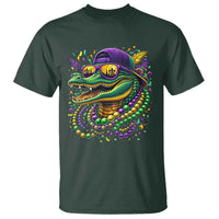 Mardigator Mardi Gras Alligator Carnival Beads T Shirt