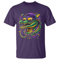 Mardigator Mardi Gras Alligator Carnival Beads T Shirt