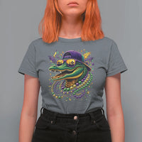 Mardigator Mardi Gras Alligator Carnival Beads T Shirt For Women