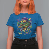 Mardigator Mardi Gras Alligator Carnival Beads T Shirt For Women