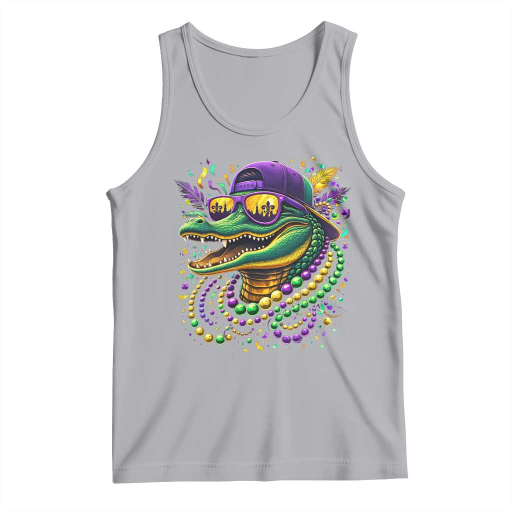 Mardigator Mardi Gras Alligator Carnival Beads Tank Top