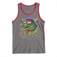 Mardigator Mardi Gras Alligator Carnival Beads Tank Top