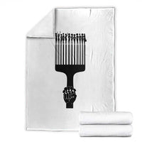 Afro Pick Comb Strong Black Power Fist Throw Blanket