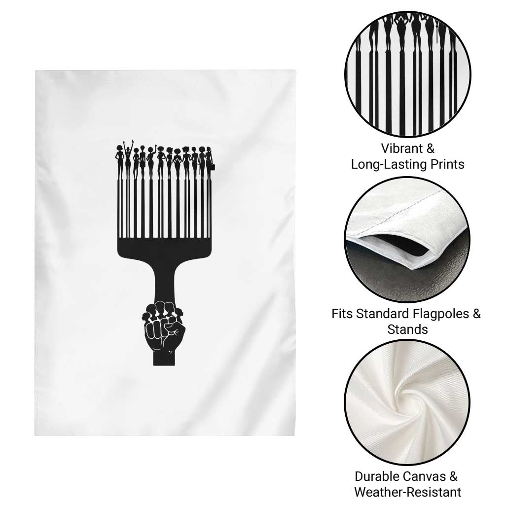Afro Pick Comb Strong Black Power Fist Garden Flag