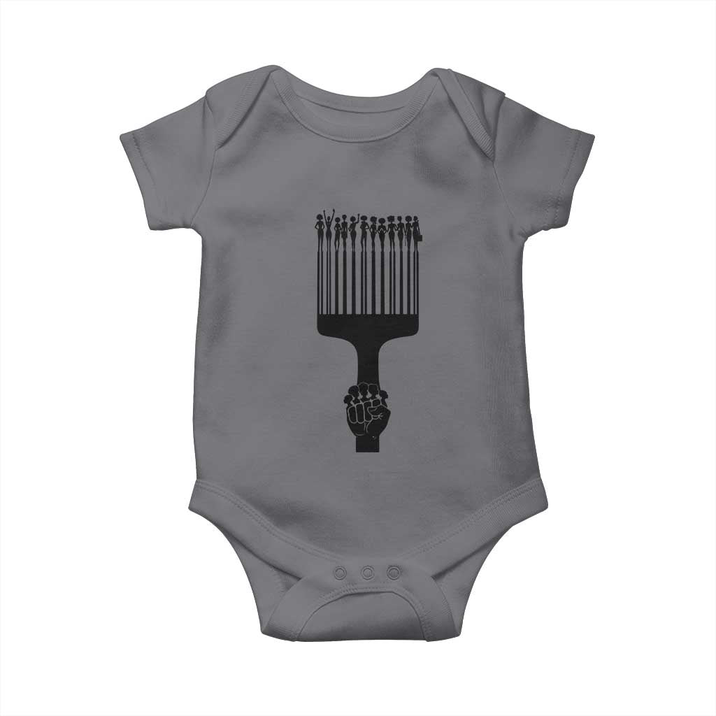 Afro Pick Comb Strong Black Power Fist Baby Onesie