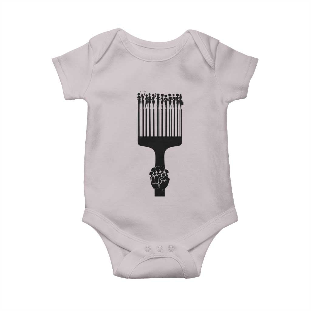 Afro Pick Comb Strong Black Power Fist Baby Onesie