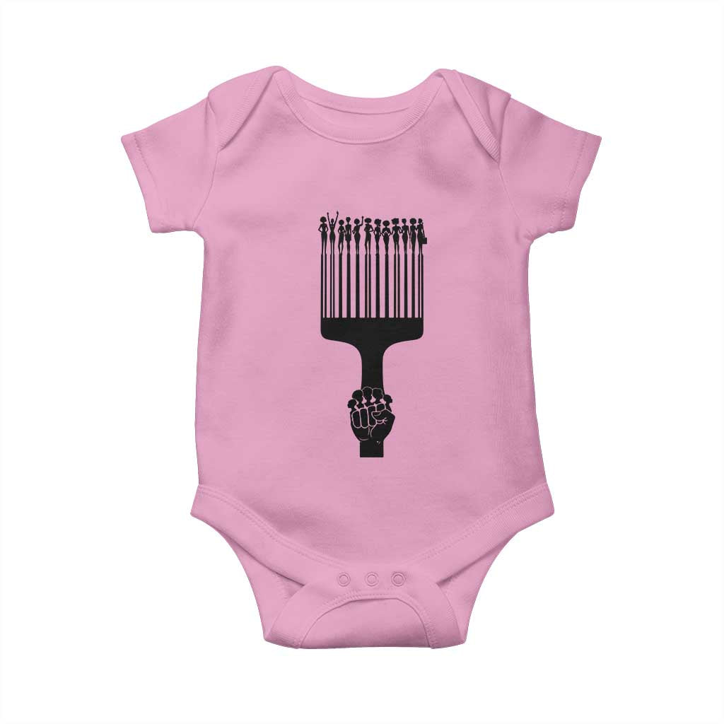 Afro Pick Comb Strong Black Power Fist Baby Onesie