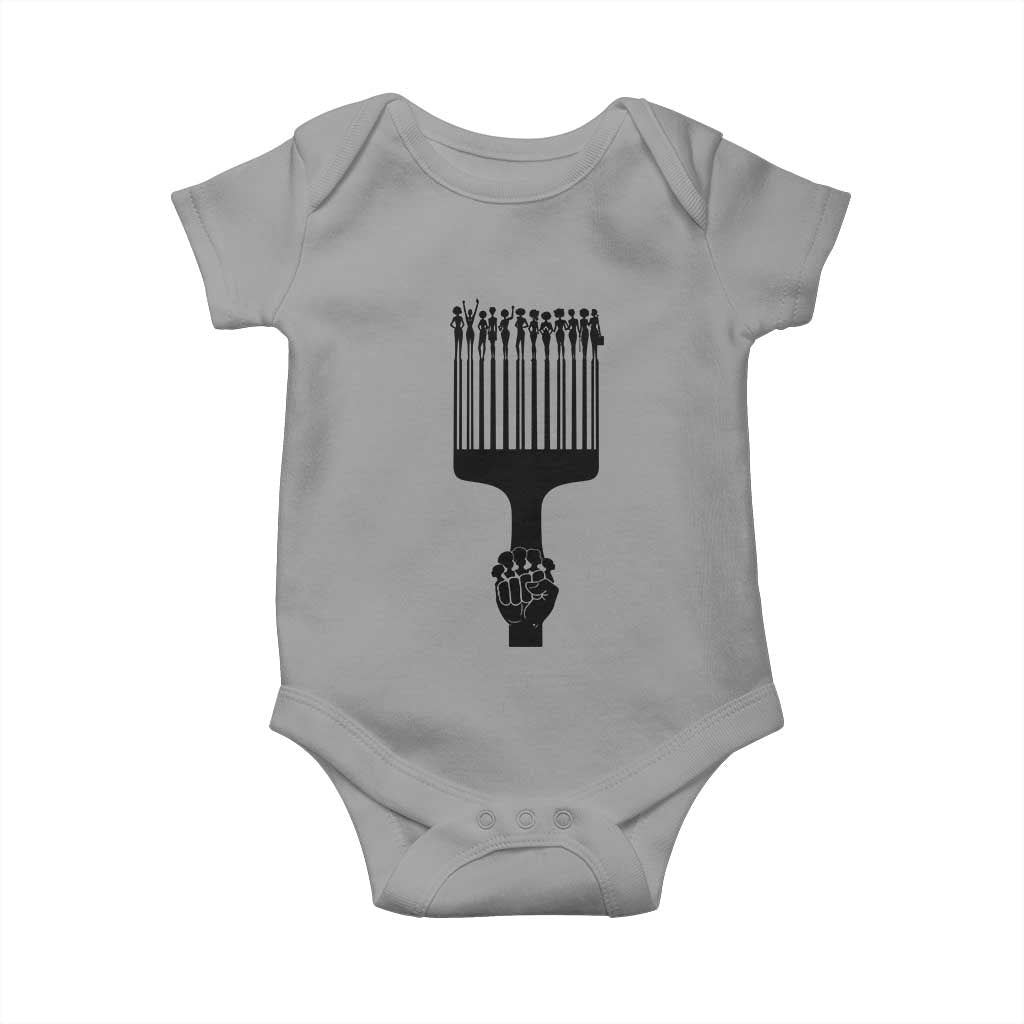 Afro Pick Comb Strong Black Power Fist Baby Onesie