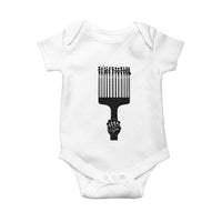 Afro Pick Comb Strong Black Power Fist Baby Onesie